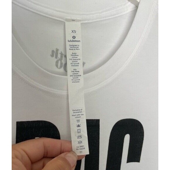 Lululemon Practice Equality Unisex Pima Cotton Short Sleeve White Tee New XS - Picture 4 of 6